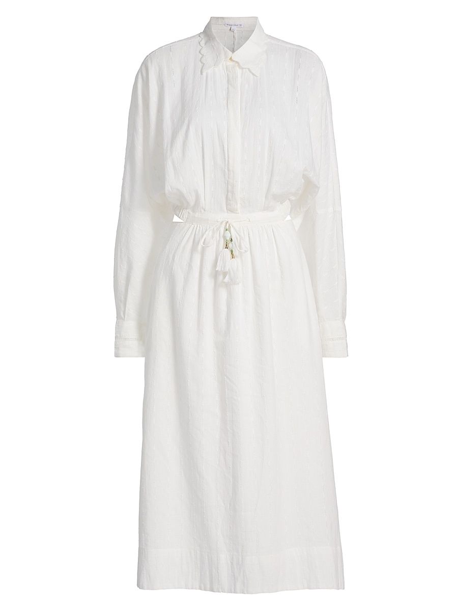Women's Sunniva Cotton Pieced Maxi Dress - Natural White Plain - Size XS