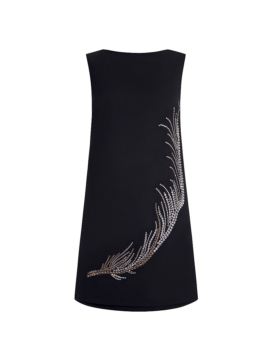Women's Ayre Embellished Feather Minidress - Nero - Size 10