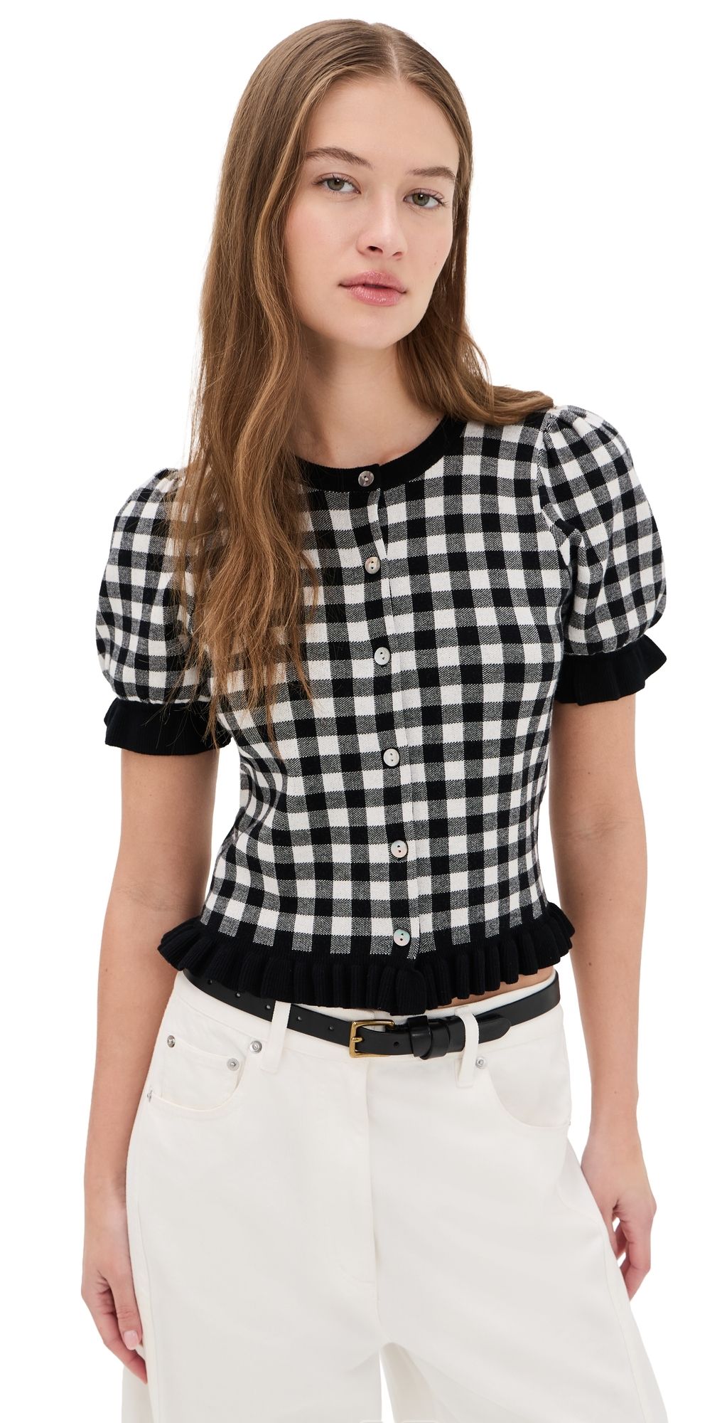 RAILS Aurora Cardigan Black White Gingham XXL