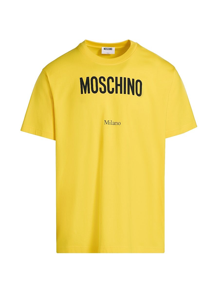 Men's Logo Cotton Crewneck T-Shirt - Yellow - Size XS