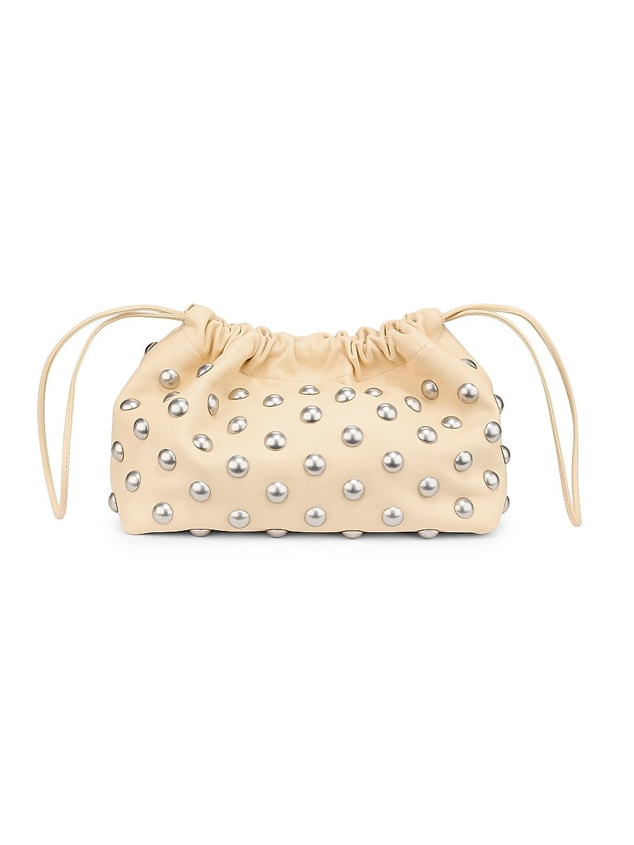 Women's Arlo Studded Leather Shoulder Bag - Butter Nickel