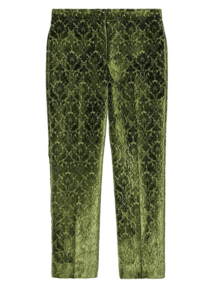 Women's Baroque Velvet Straight-Leg Trousers - Moat Ip Pattern - Size 8
