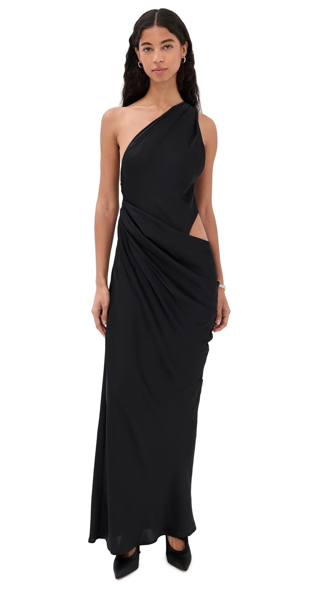 MISHA The Isadora Satin Dress Black XL