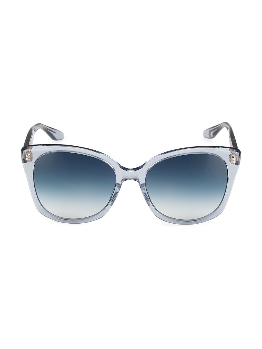Women's Barton Perreira x Kelley Baker Brow Babe 56MM Cat-Eye Sunglasses - Transparent Grey