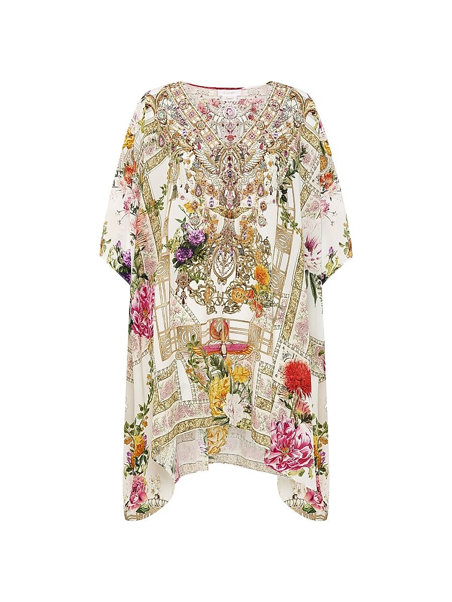 Women's Egyptian Rose Silk Cover-Up Kaftan - Egyptian Rose