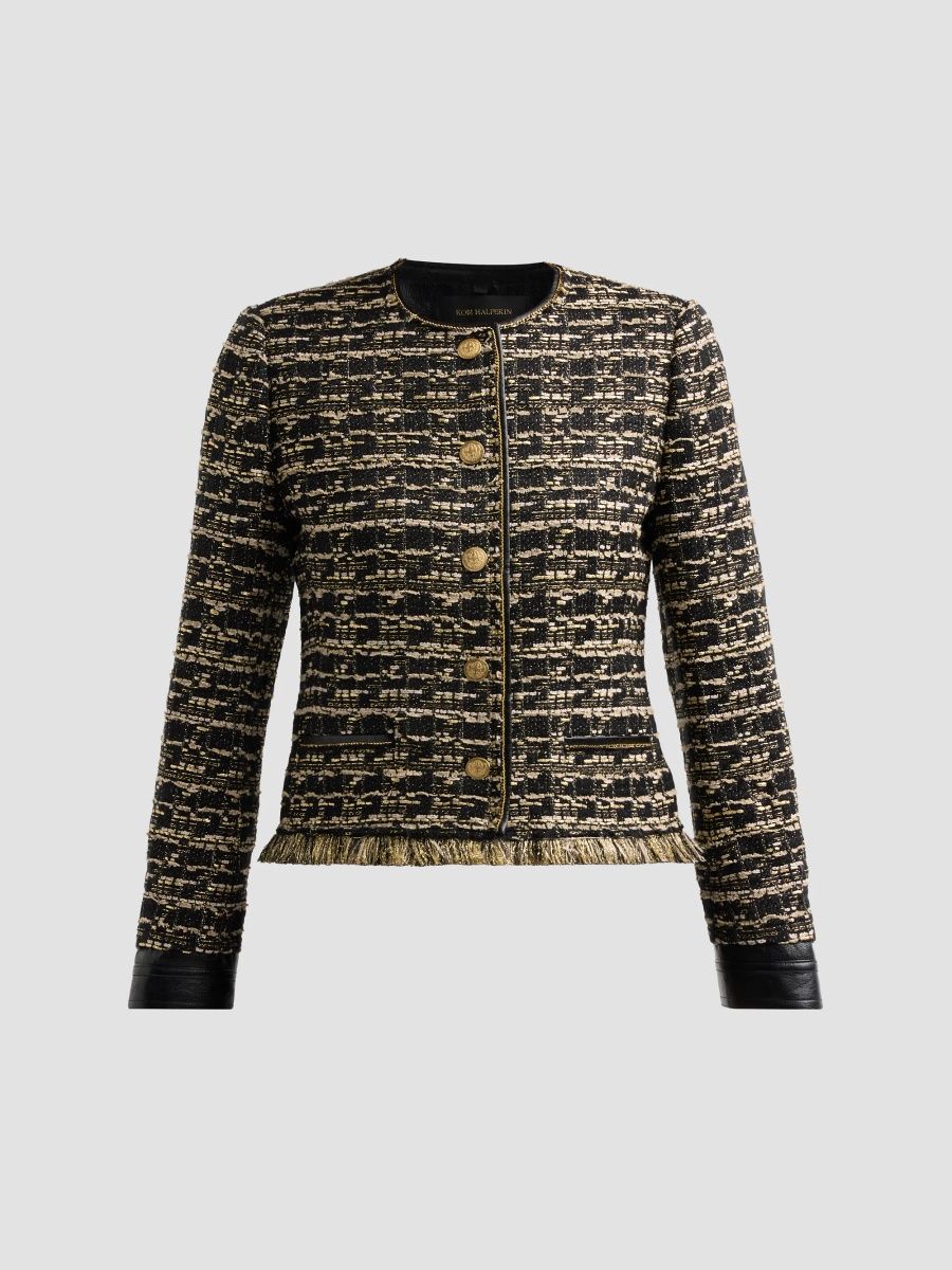 Kobi Halperin Women's Jordan Tweed Jacket - Black Multi - Size XL