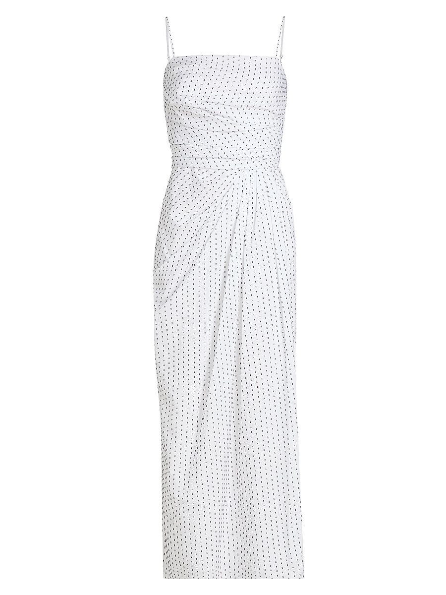 Women's Cari Printed Cotton Midi-Dress - White Ink - Size 10