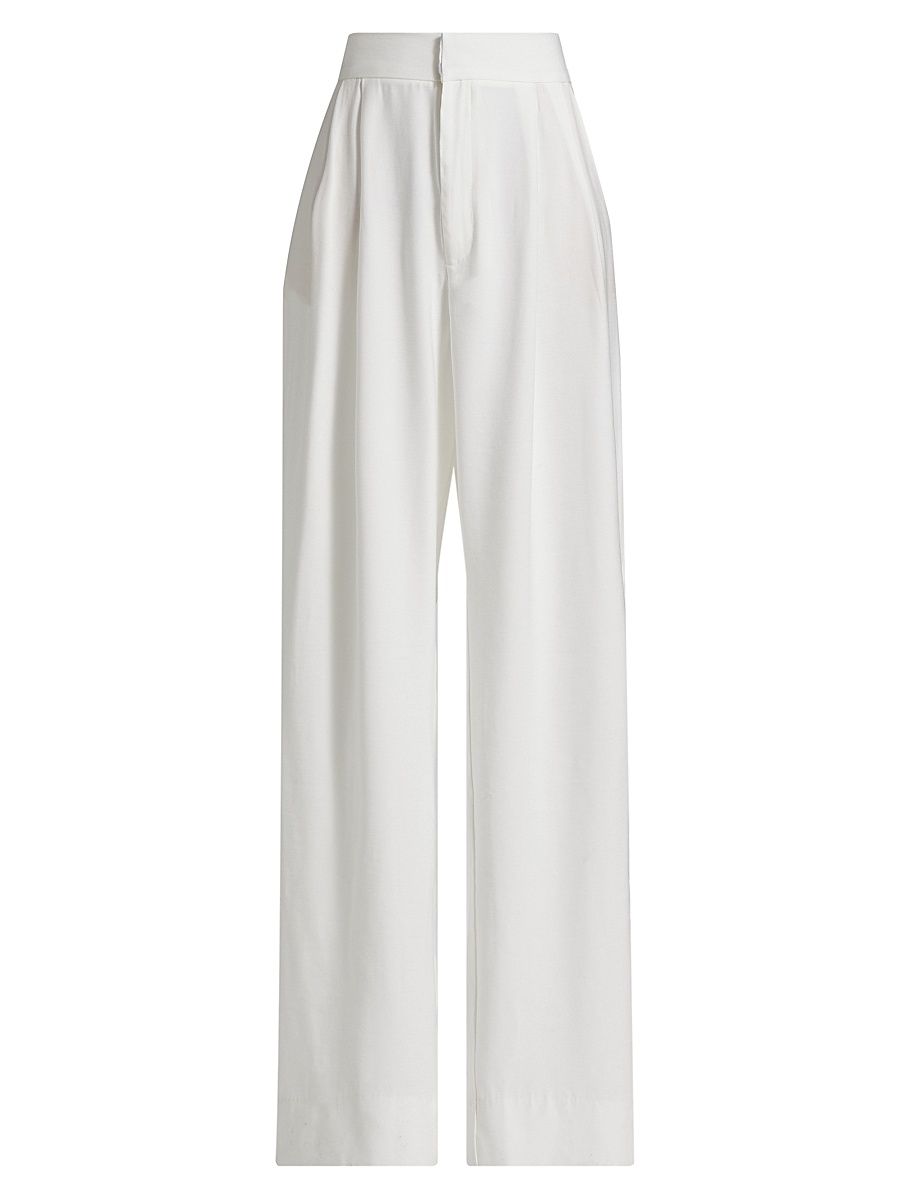 Women's Fallon High-Rise Wide-Leg Pants - White - Size XL