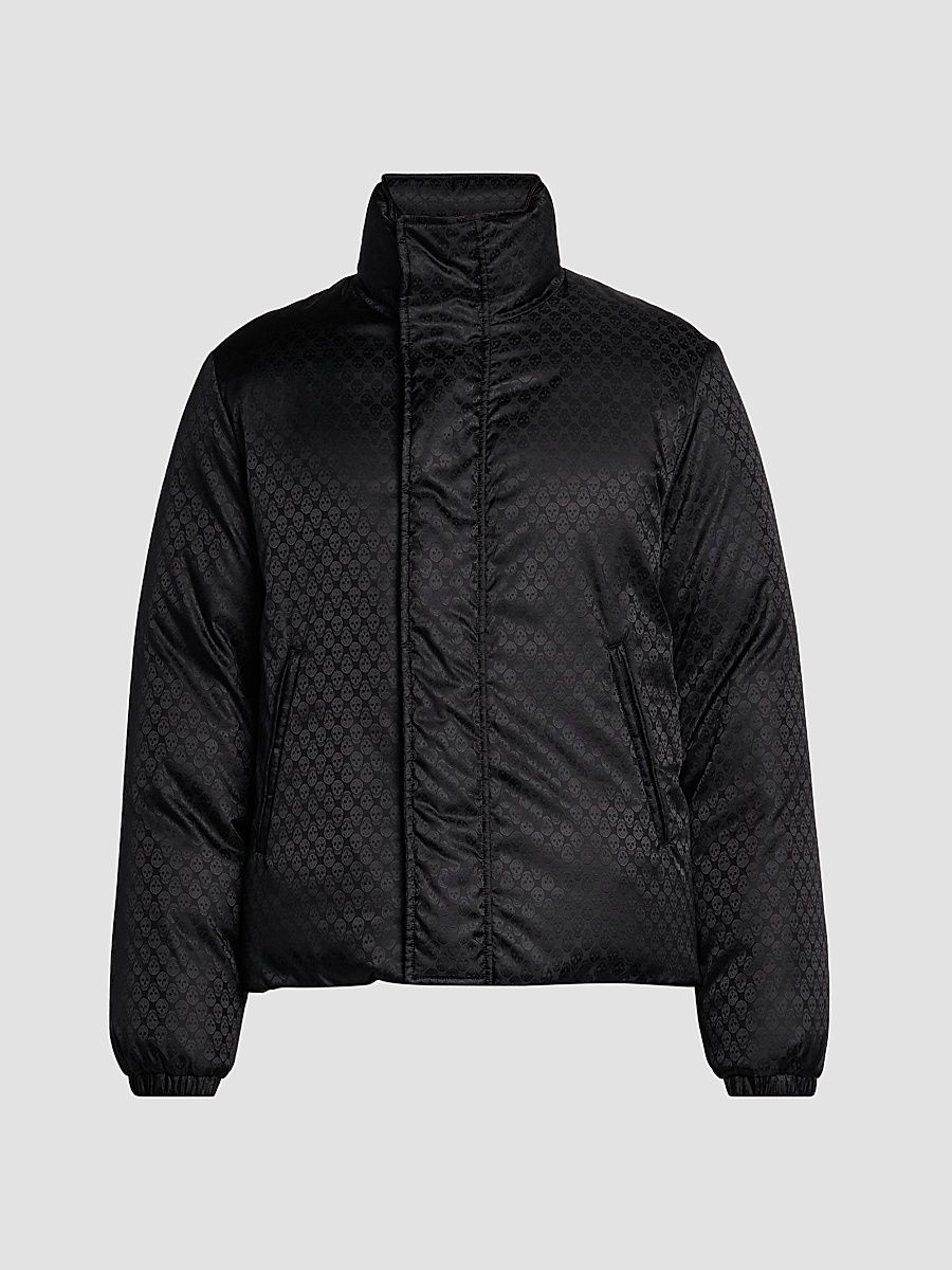 Men's Skull Jacquard Nylon Coat - Black - Size 40