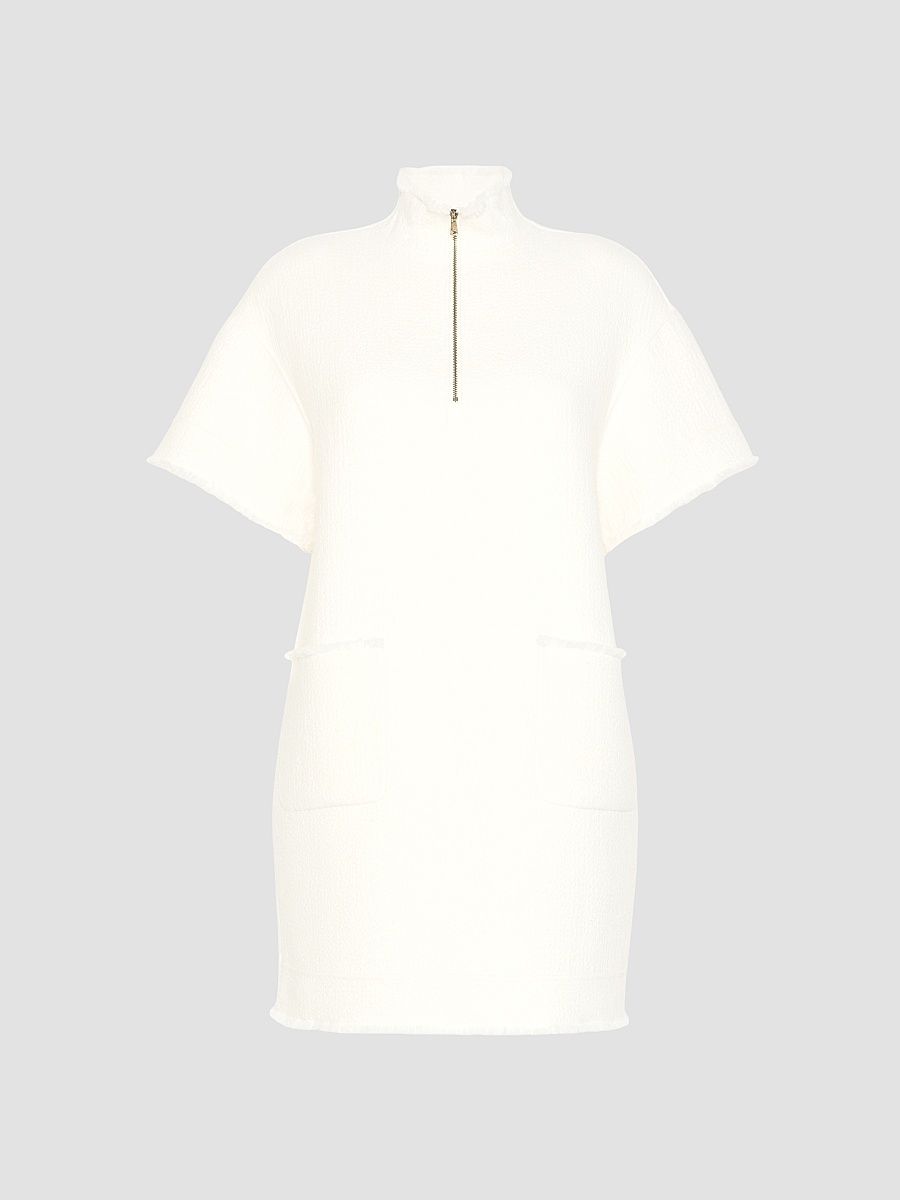 Women's Wool Jersey Sweatshirt Dress - White - Size 14
