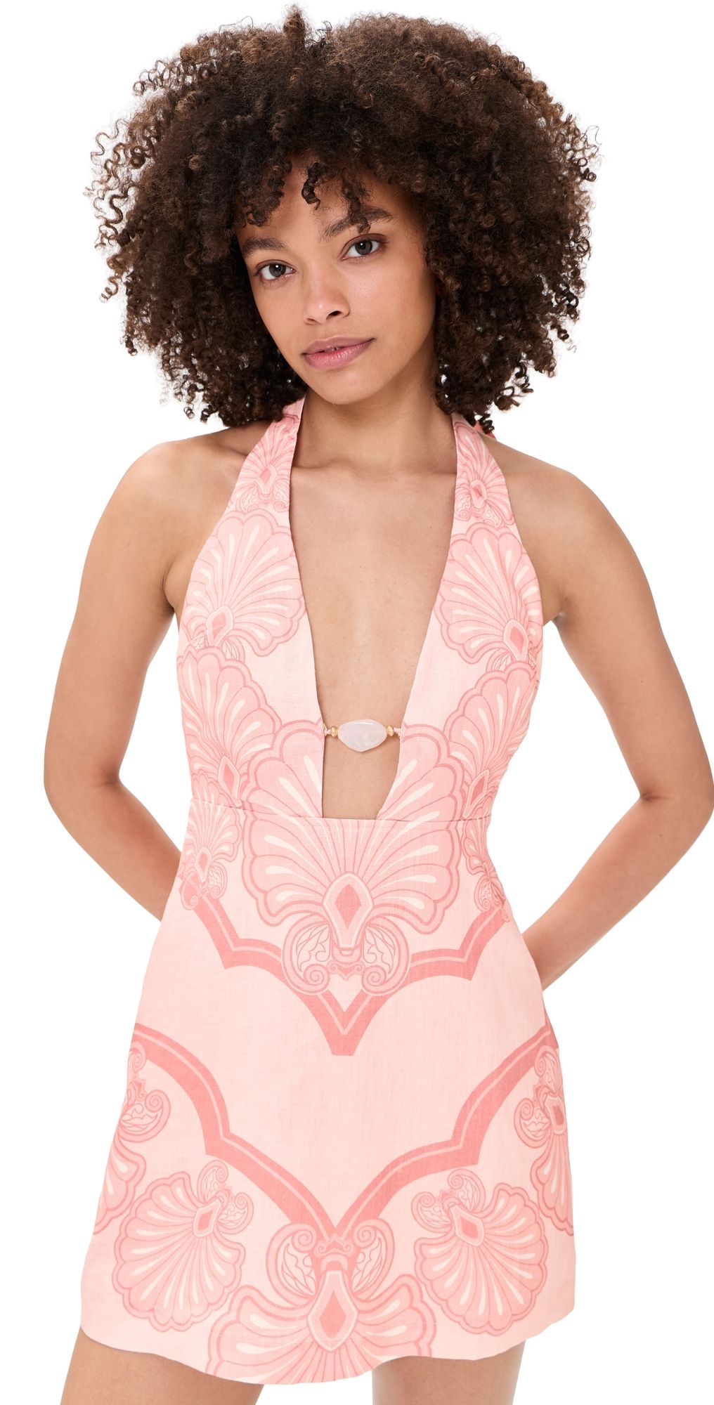 Shani Shemer Rae Mini Dress Pink Shell Print S