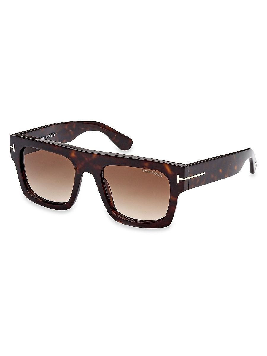 Men's Fausto 53MM Square Sunglasses - Dark Havana