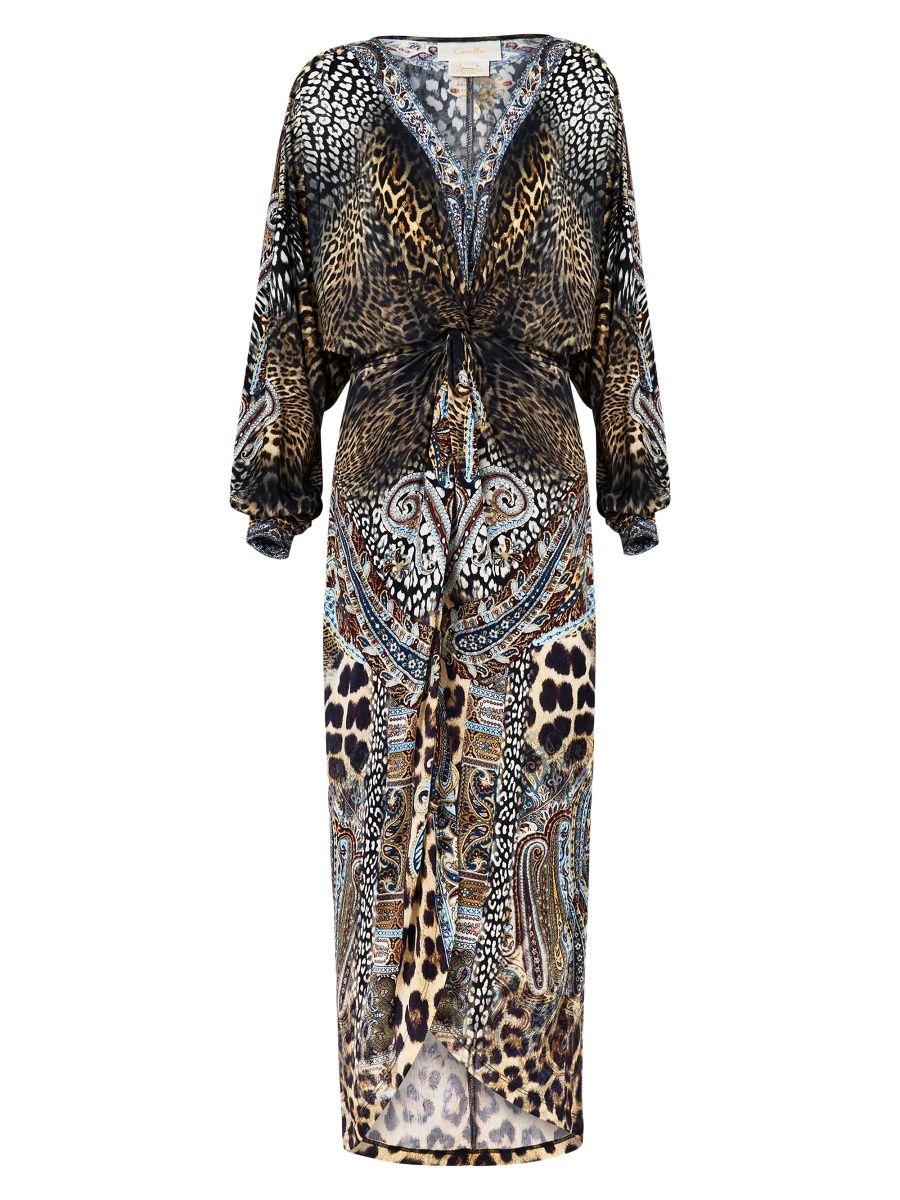 Camilla Women's Istanbul Animalia Printed Twist-Front Midi-Dress - Istanbul Animalia - Size Small