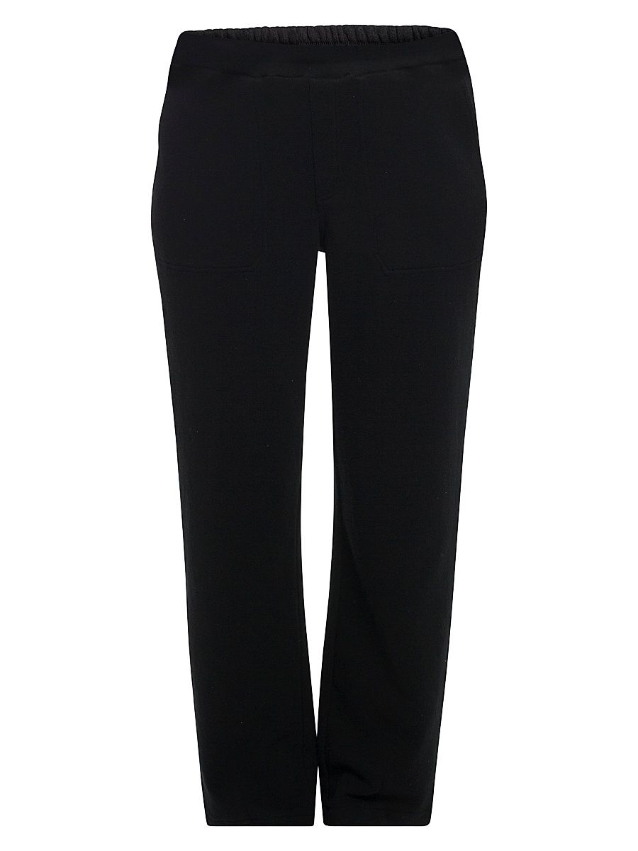 Women's Relaxed Pants with Elastic Waist - Black - Size Large