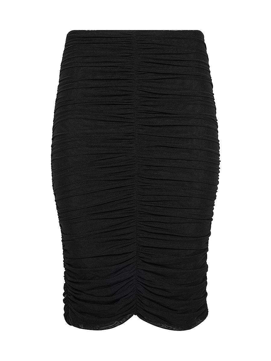 Women's Isodora Mesh Midi-Skirt - Black - Size Large