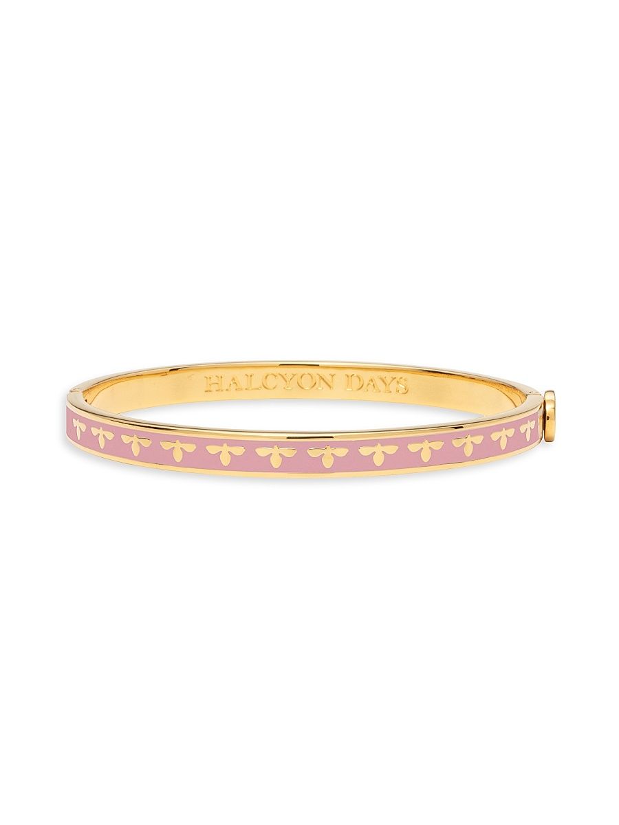 Women's Skinny Bee Hinged Bangle - Pink