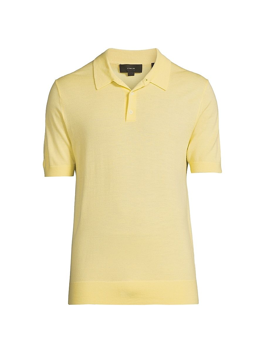 Men's Wool-Cashmere Polo Shirt - Golden Haze - Size XXL