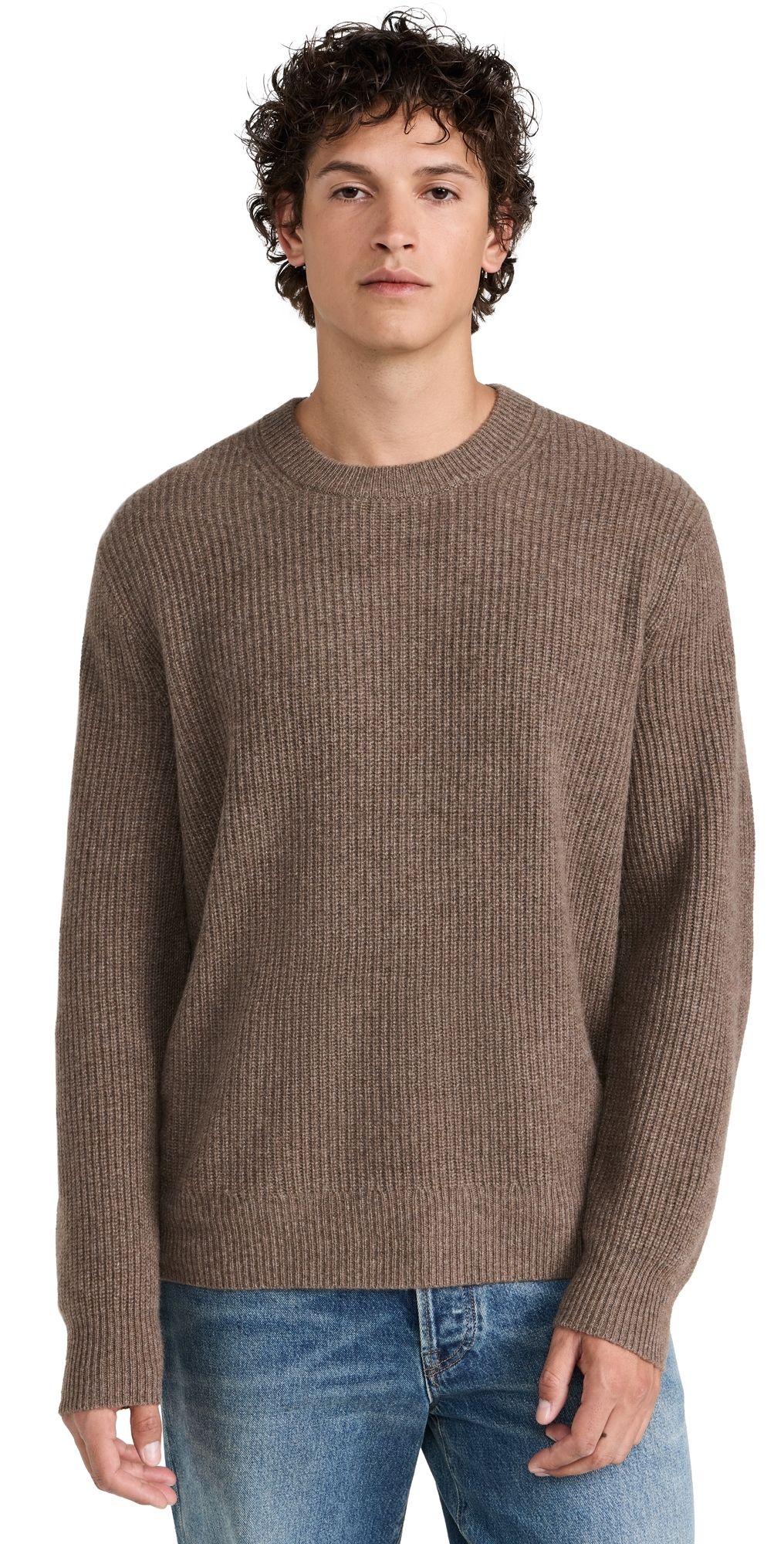 Alex Mill Jordan Sweater In Marled Cashmere Heather Walnut XXL