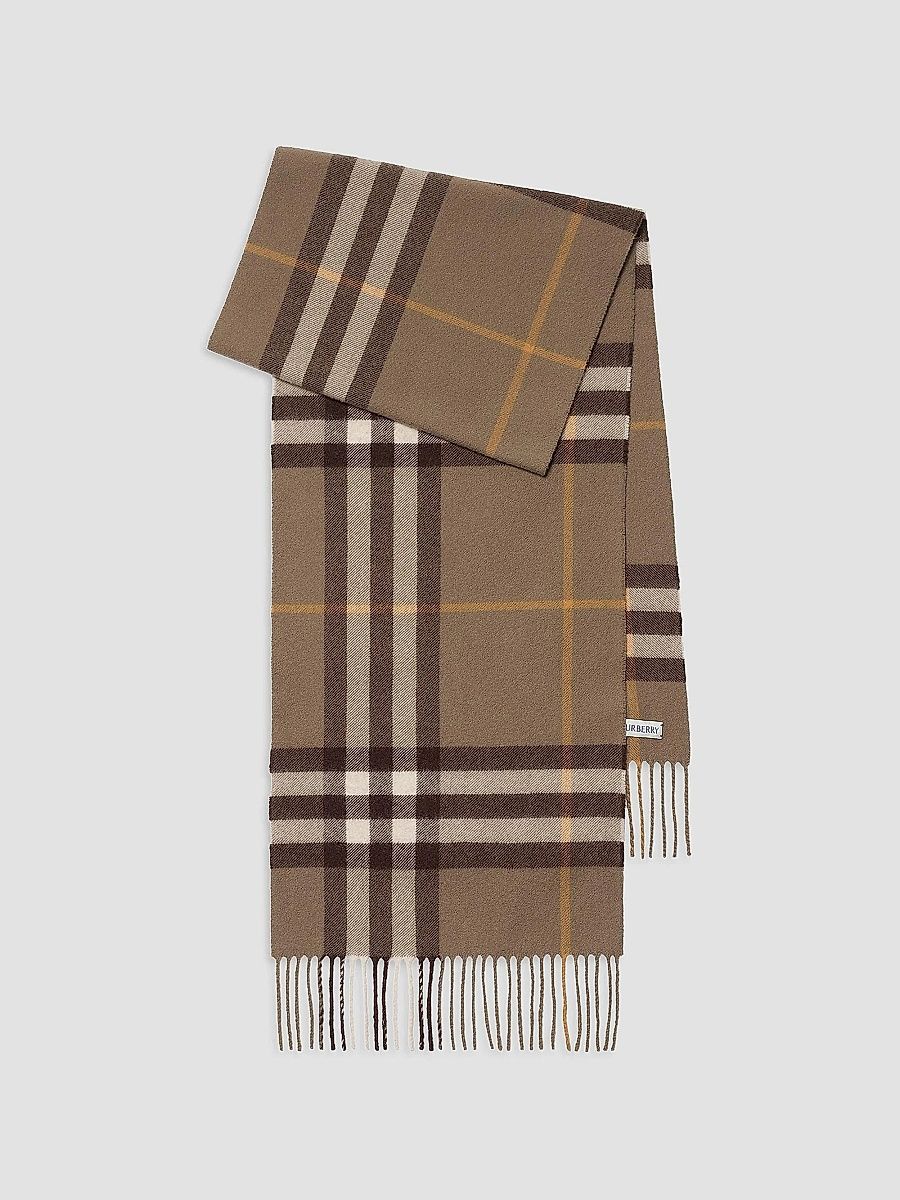 Burberry Women's Check Cashmere Scarf - Smoke