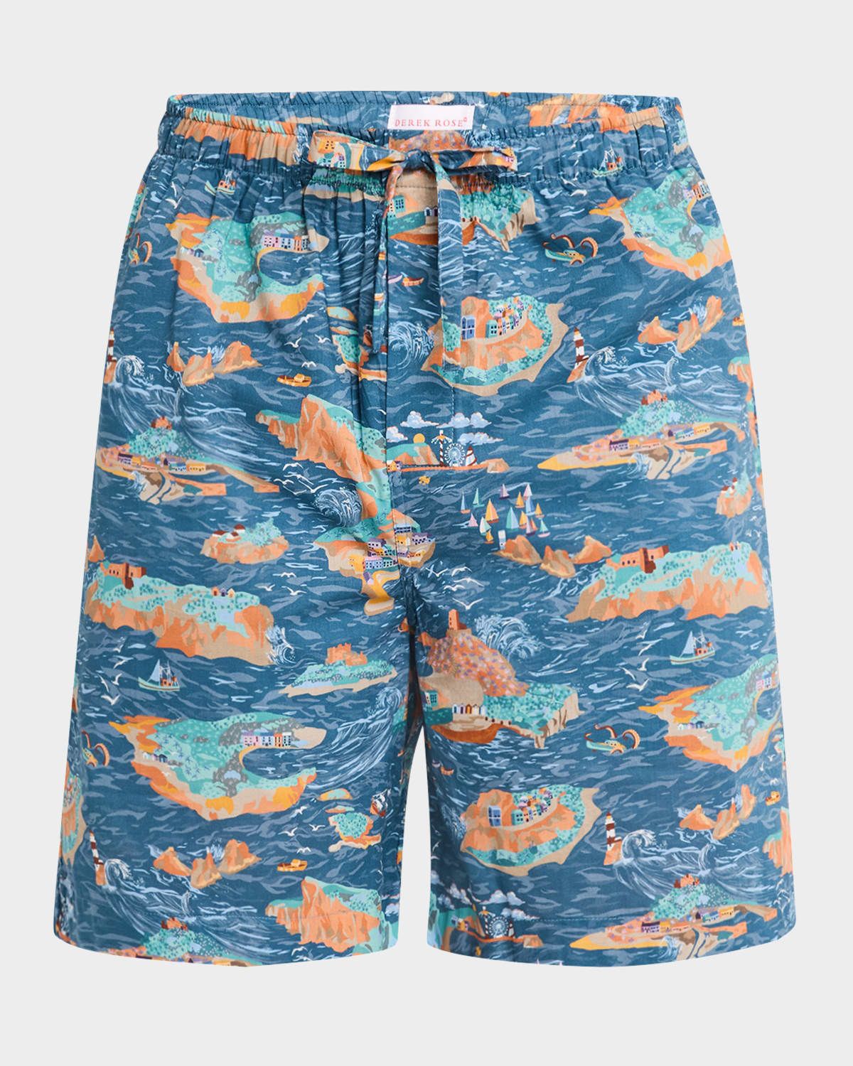 Men & apos;s Ledbury Seascape Cotton Lounge Shorts