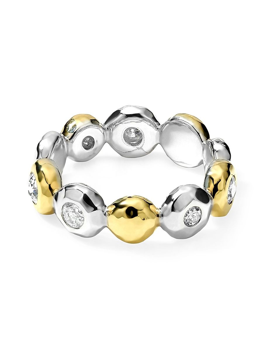 Women's Stardust Chimera Stardust Paparazzi 18K Gold, Diamond & Sterling Silver Thick Ring - Silver - Size 7