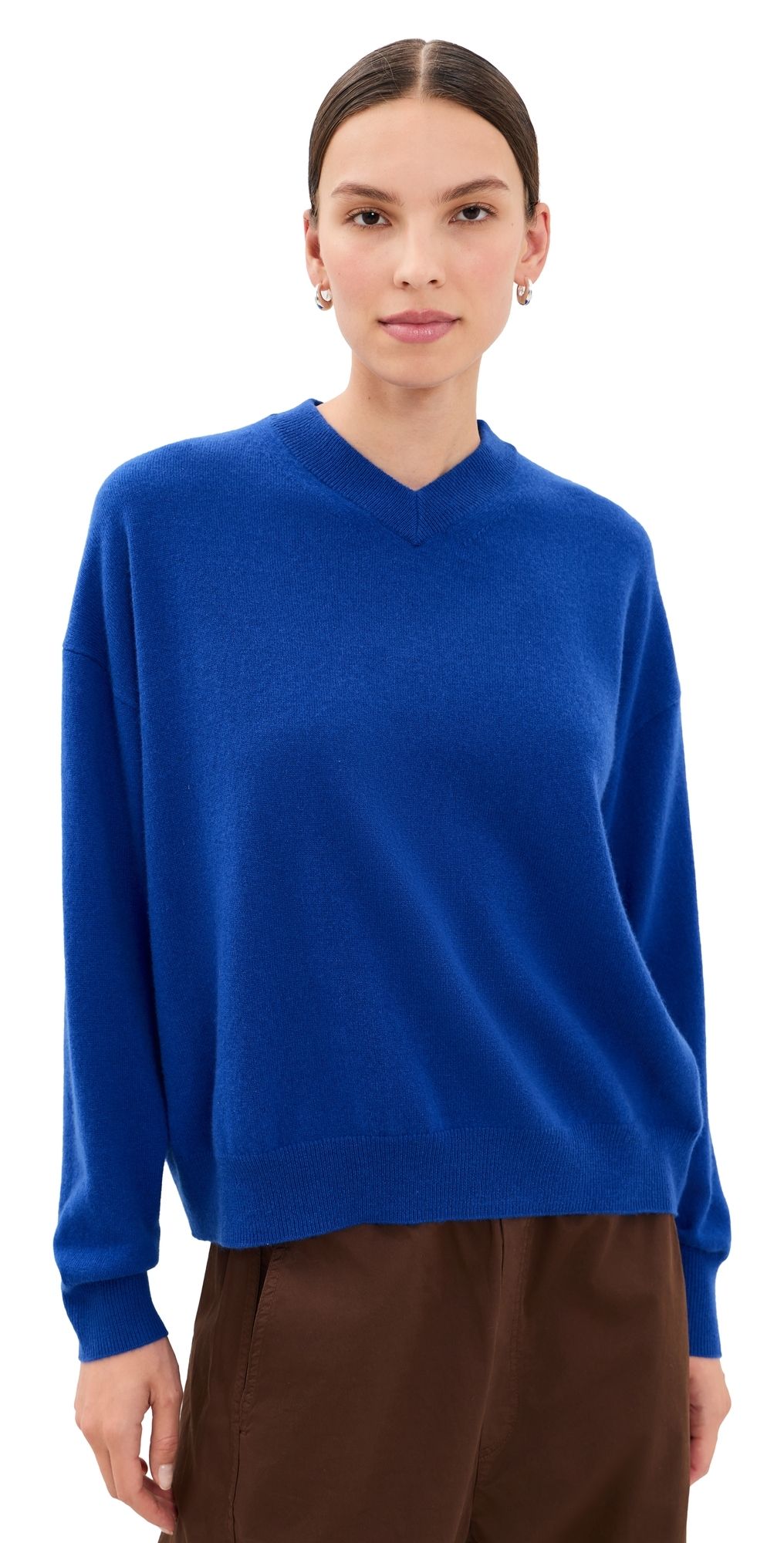 STAUD Spencer Cashmere Sweater Cobalt XL