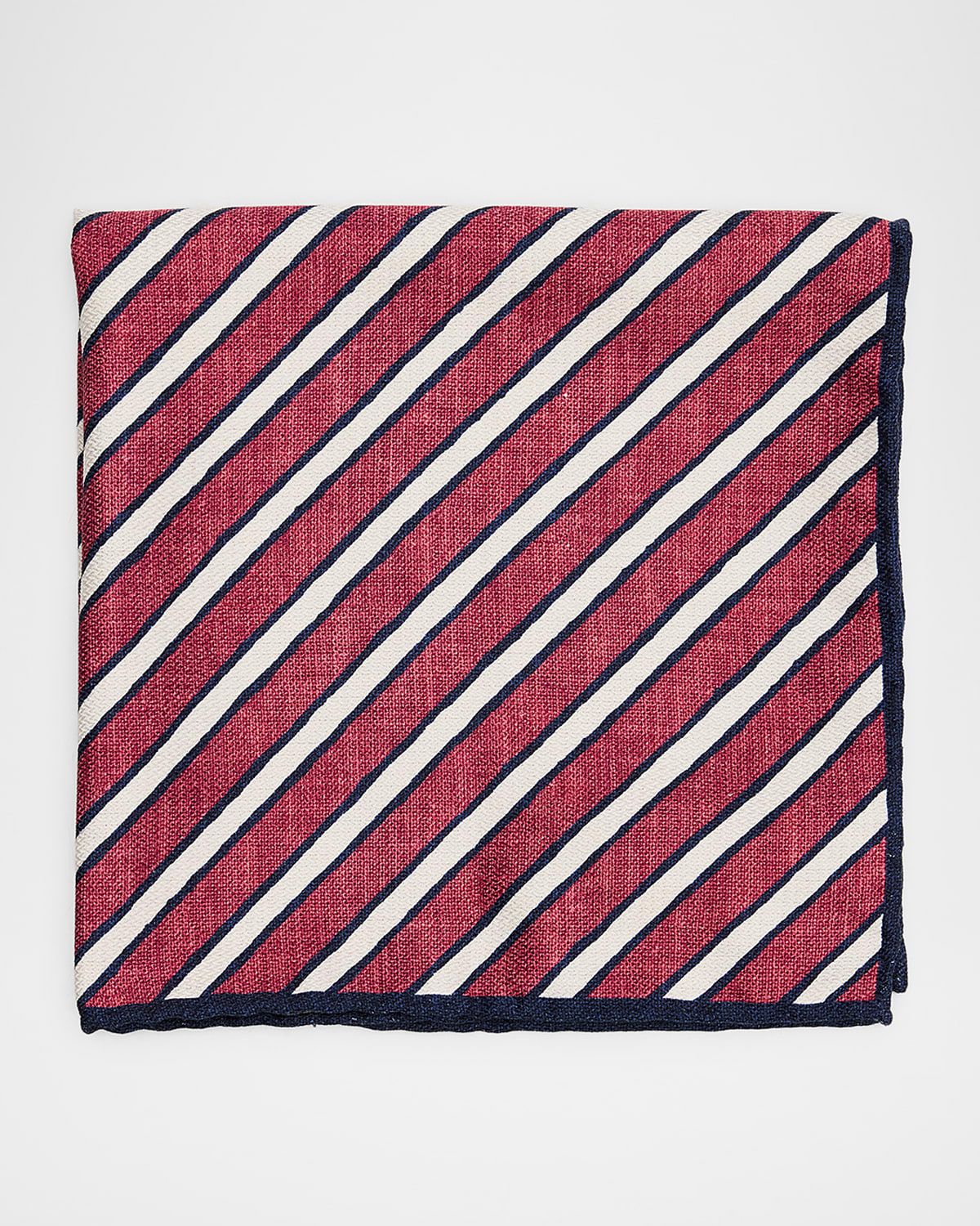 Men & apos;s Double-Face Bengal Stripe Silk Pocket Square