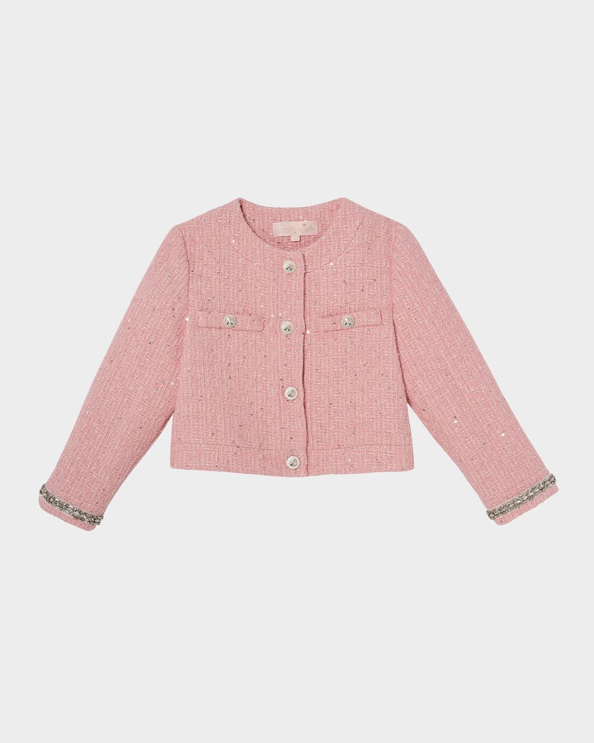 Girl & apos;s Audrey Sequined Boucle Jacket, Size 3-14