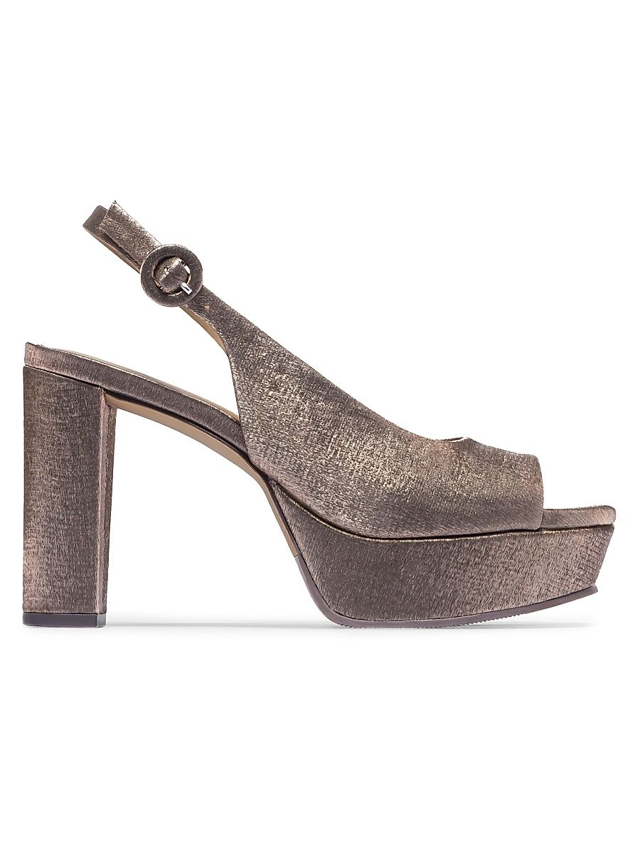 Women's Vega Peep Toe Platform Pumps - Coffee - Size 6.5