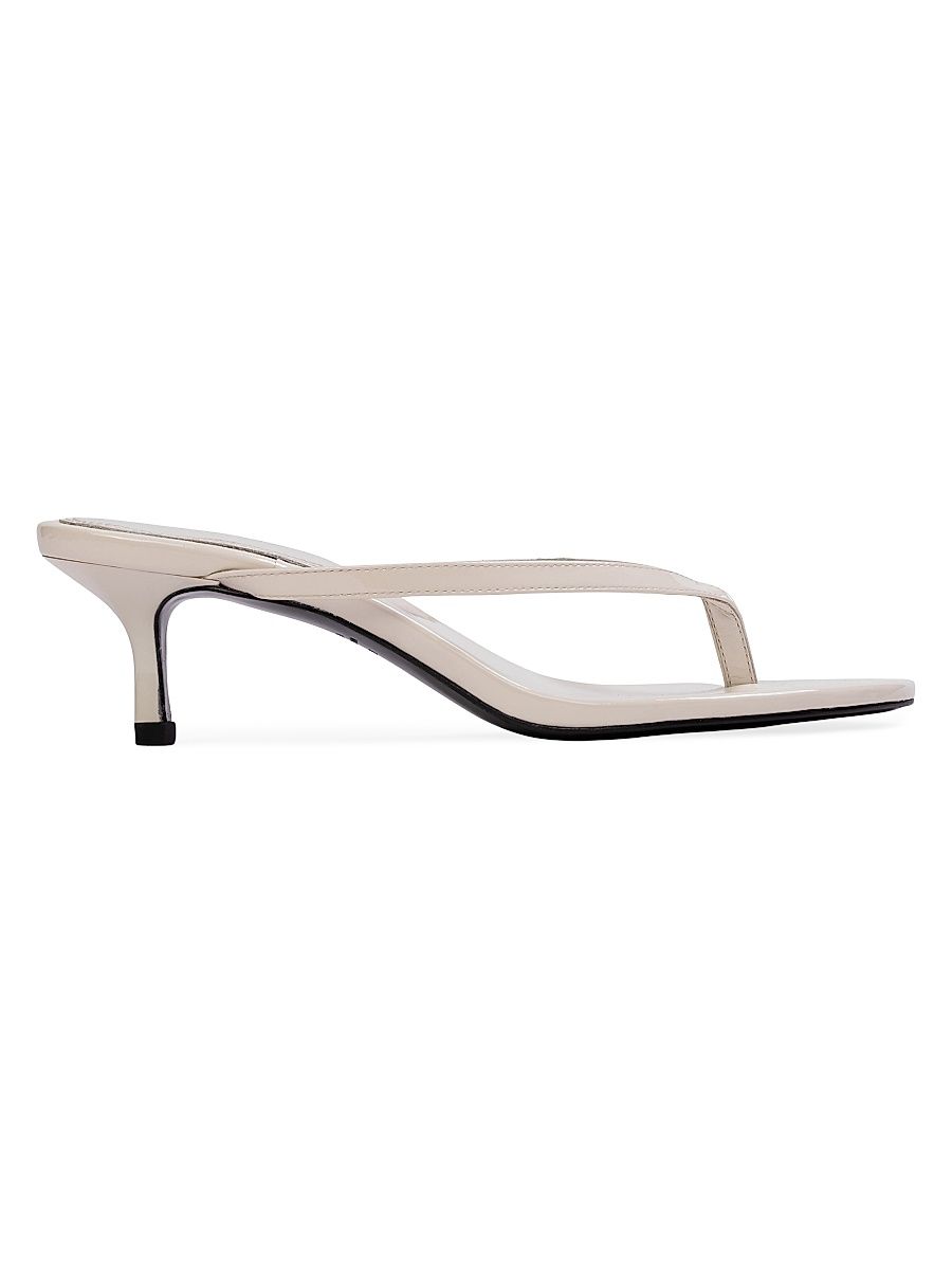 Women's Tash 50MM Patent Mule Sandals - Coconut Leather - Size 10