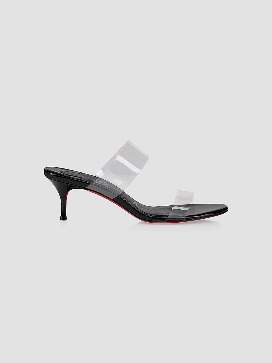Christian Louboutin Women's Just Nothing 55MM Leather Sandal Heels - Black - Size 6