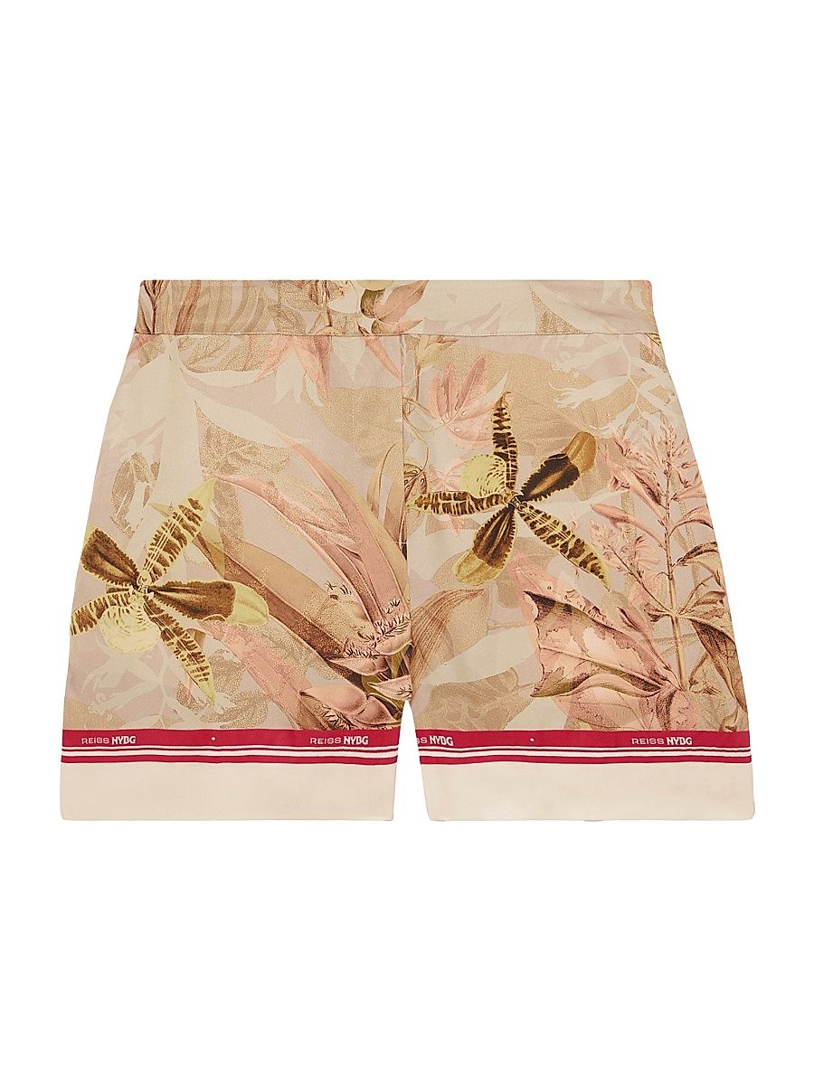 Women's Reiss x NYBG Sammie Floral Shorts - Light Khaki - Size 0