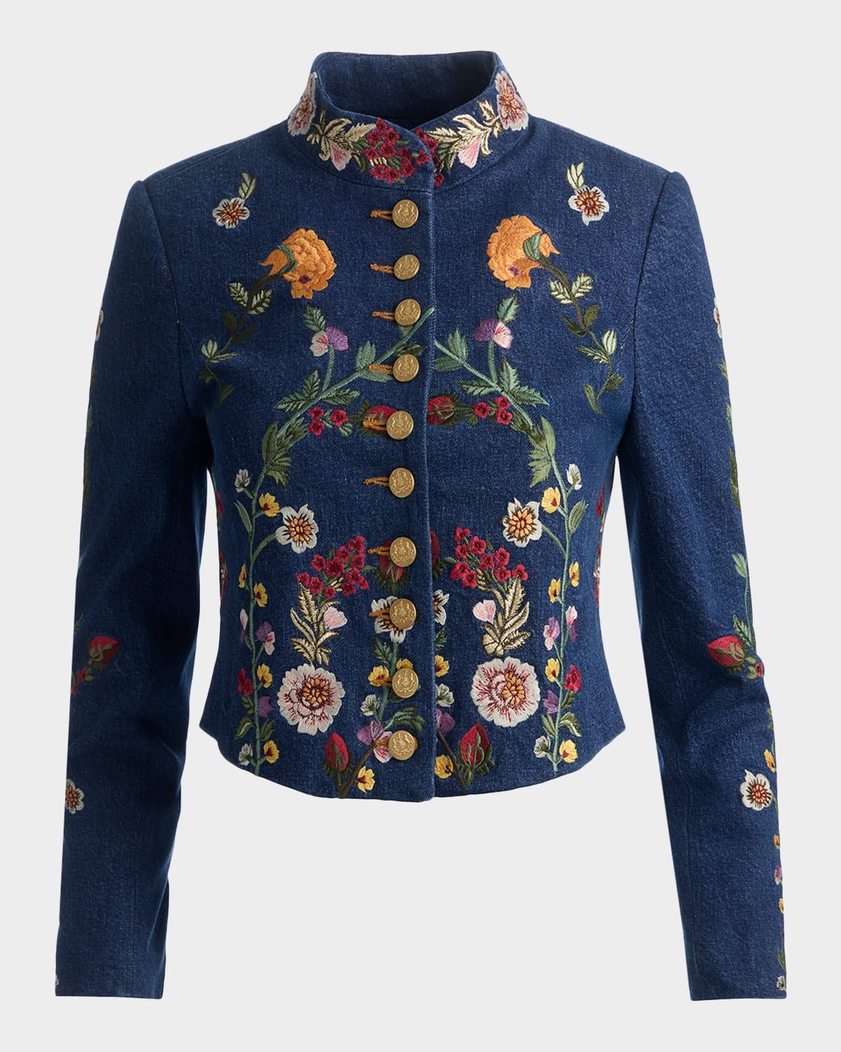 Emerson Embroidered Denim Military Jacket