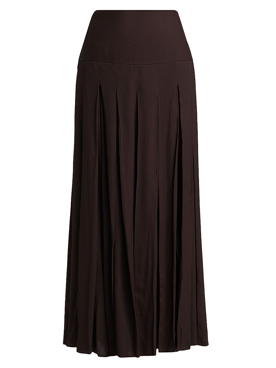 Women's Nancy Pleated Midi-Skirt - Mole - Size 0