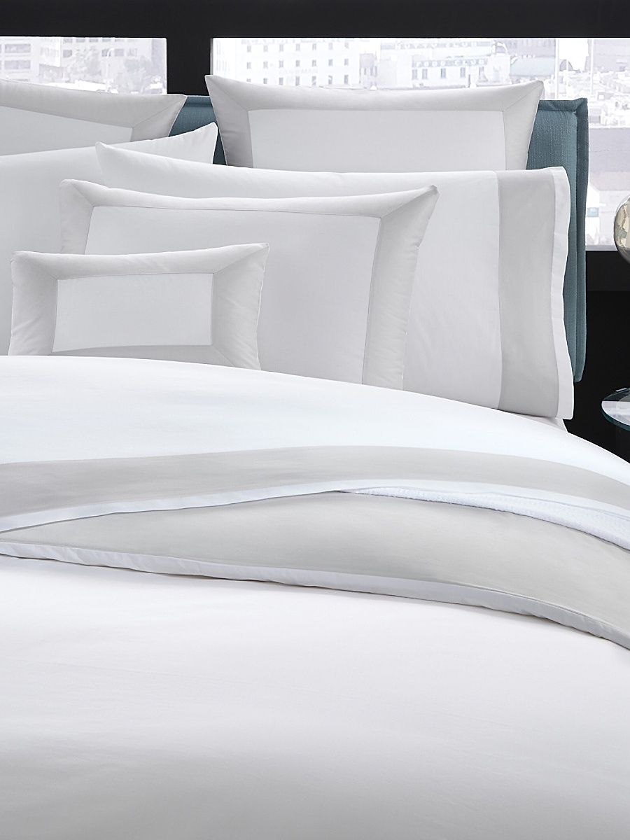 Sferra Casida Duvet & Sham Collection - White Poolside - Size Twin
