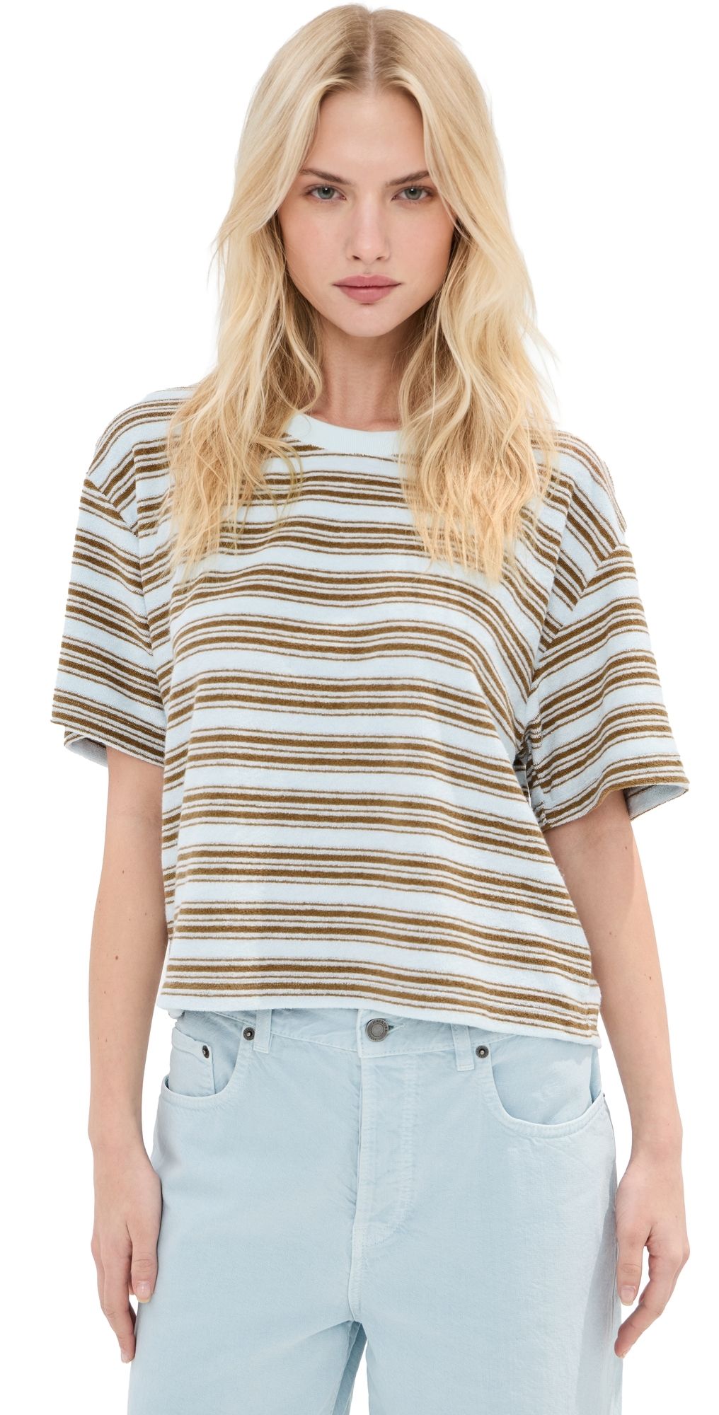 LE BOP Poppy Tee Light Blue/Chocolate L