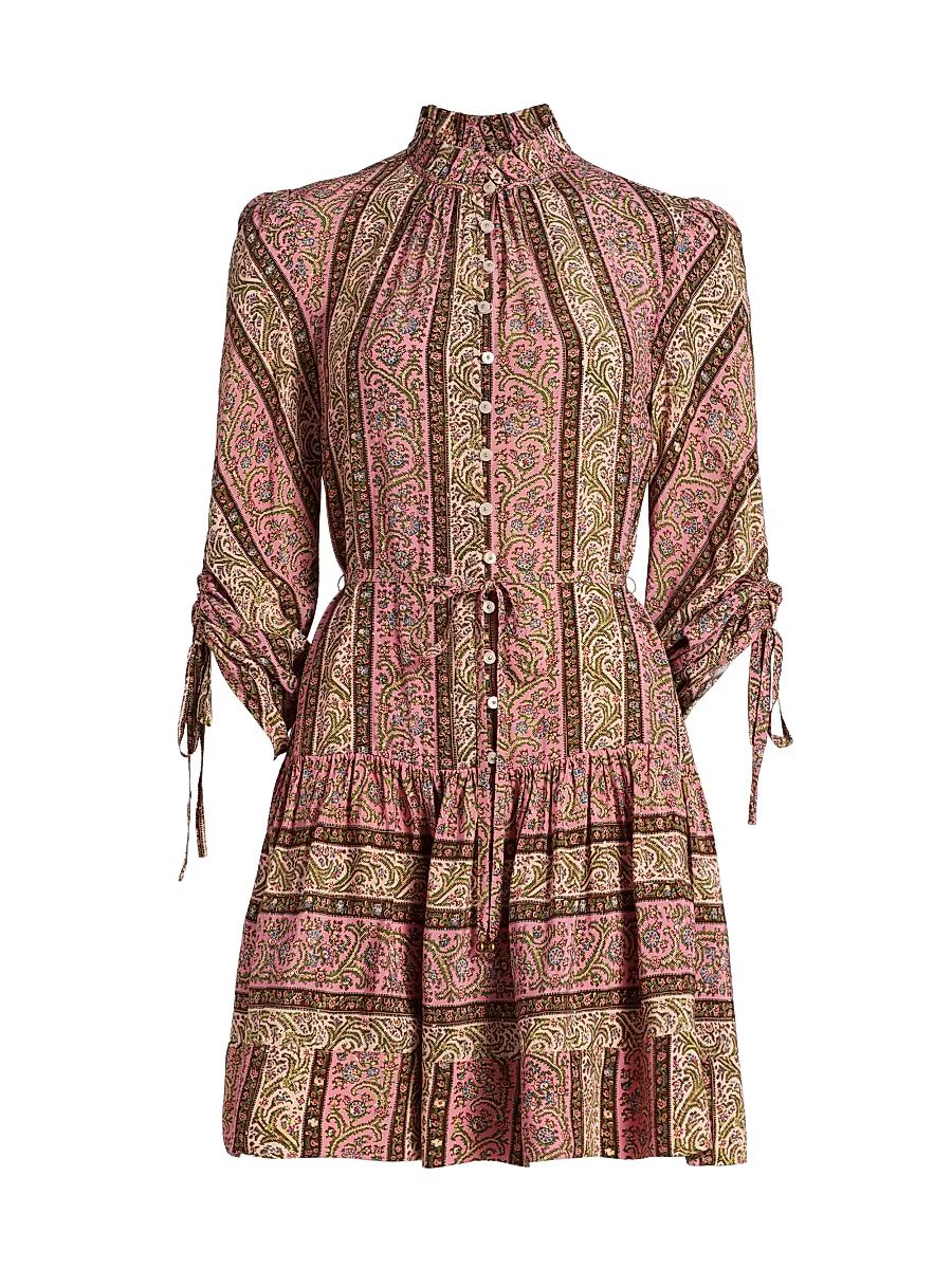 Women's Junie Pepper Paisley Minidress - Amour Pink Multi - Size 14