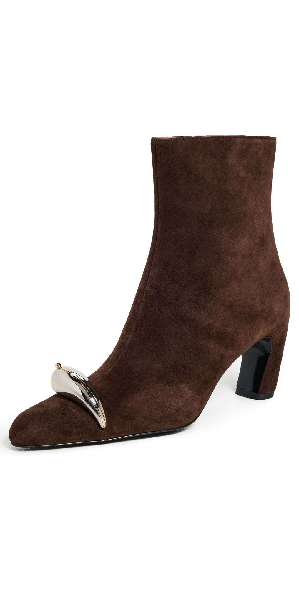 Tory Burch Pierced XL Ankle Boots 65mm Dark Cocoa/Silver 8