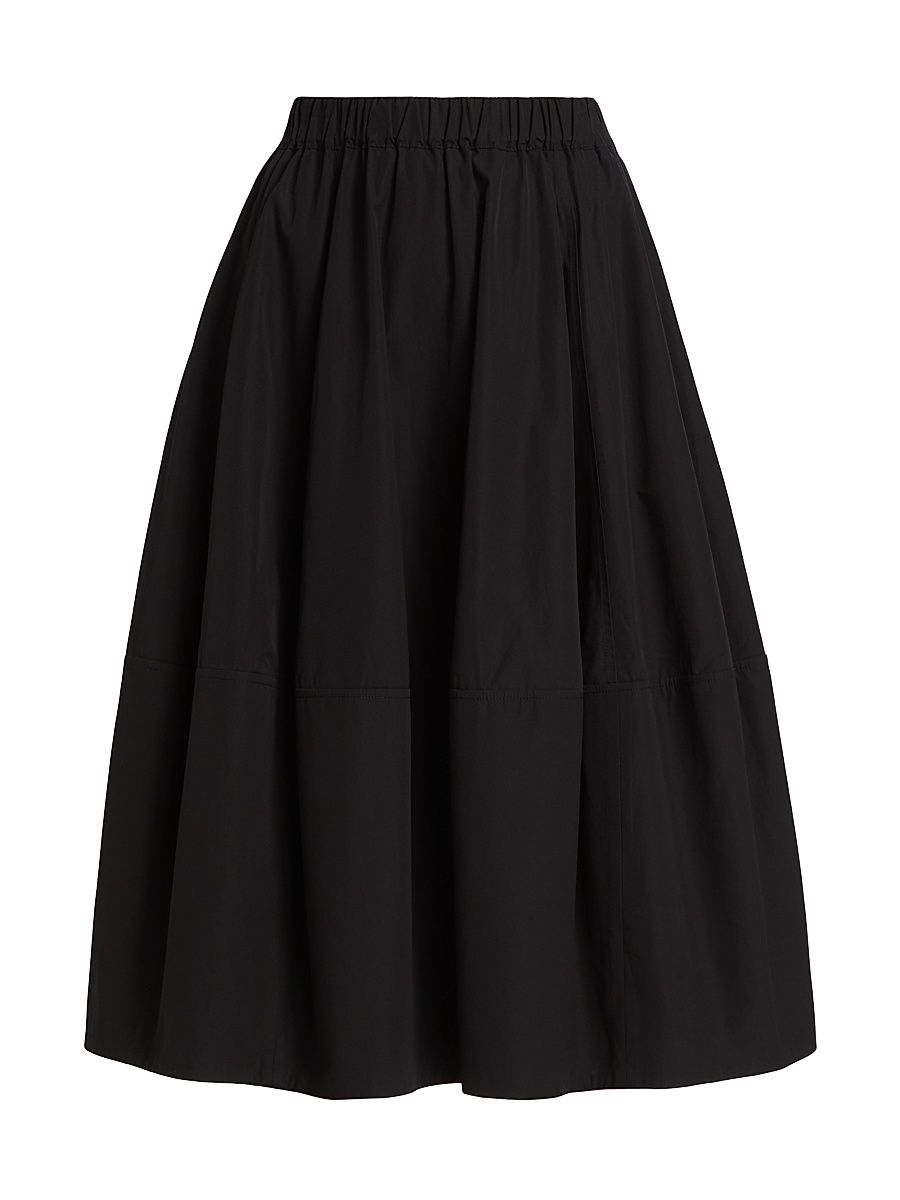 Women's Bubble Cotton Poplin Skirt - Black - Size Large
