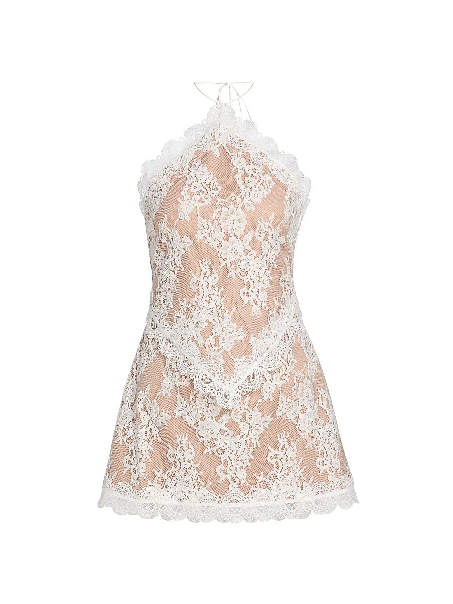 Women's Flavio Floral Lace Minidress - Ivory - Size Large