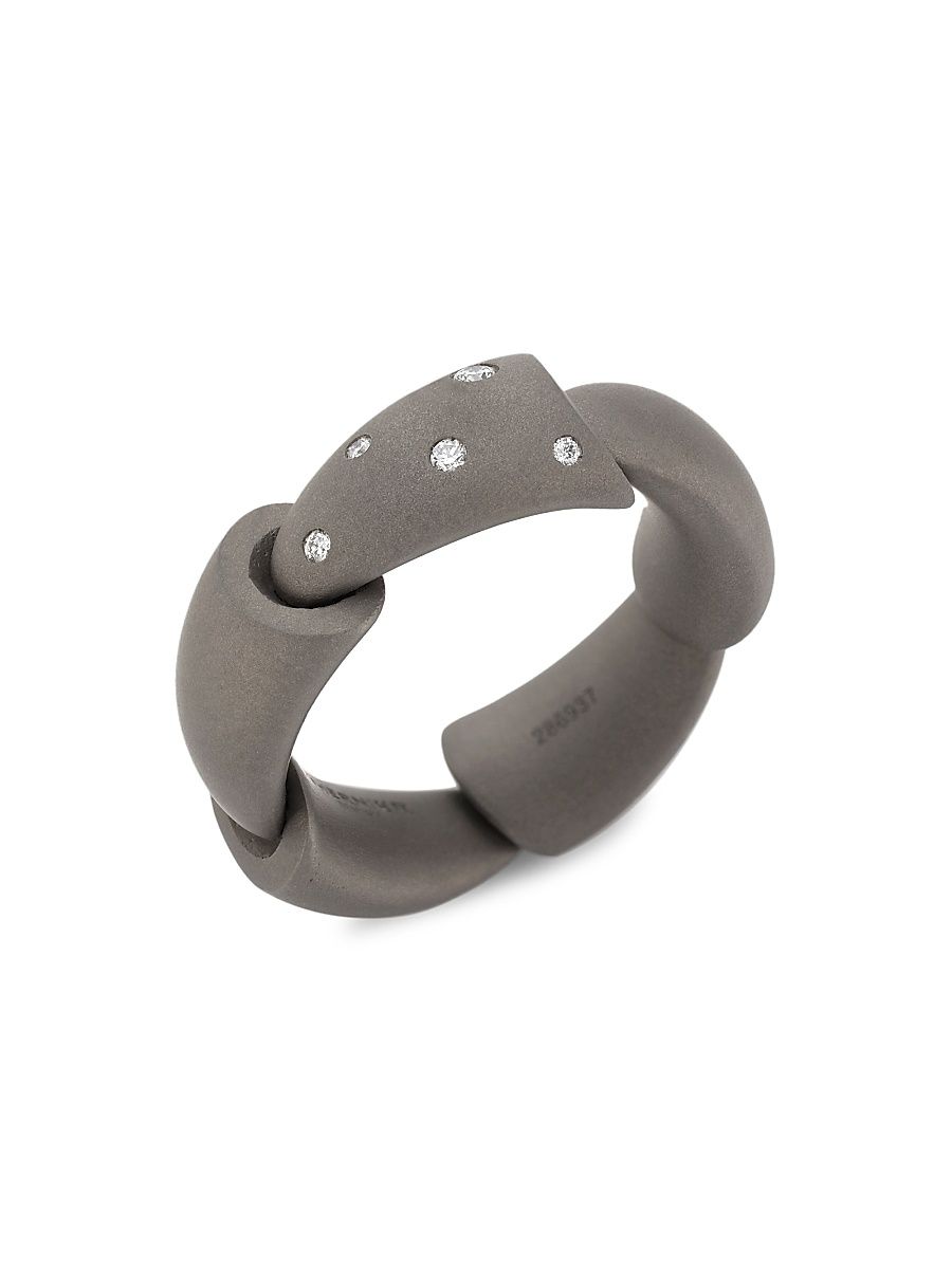 Women's Calla Titanium & 0.06 TCW Diamond Ring - Titanium - Size 6