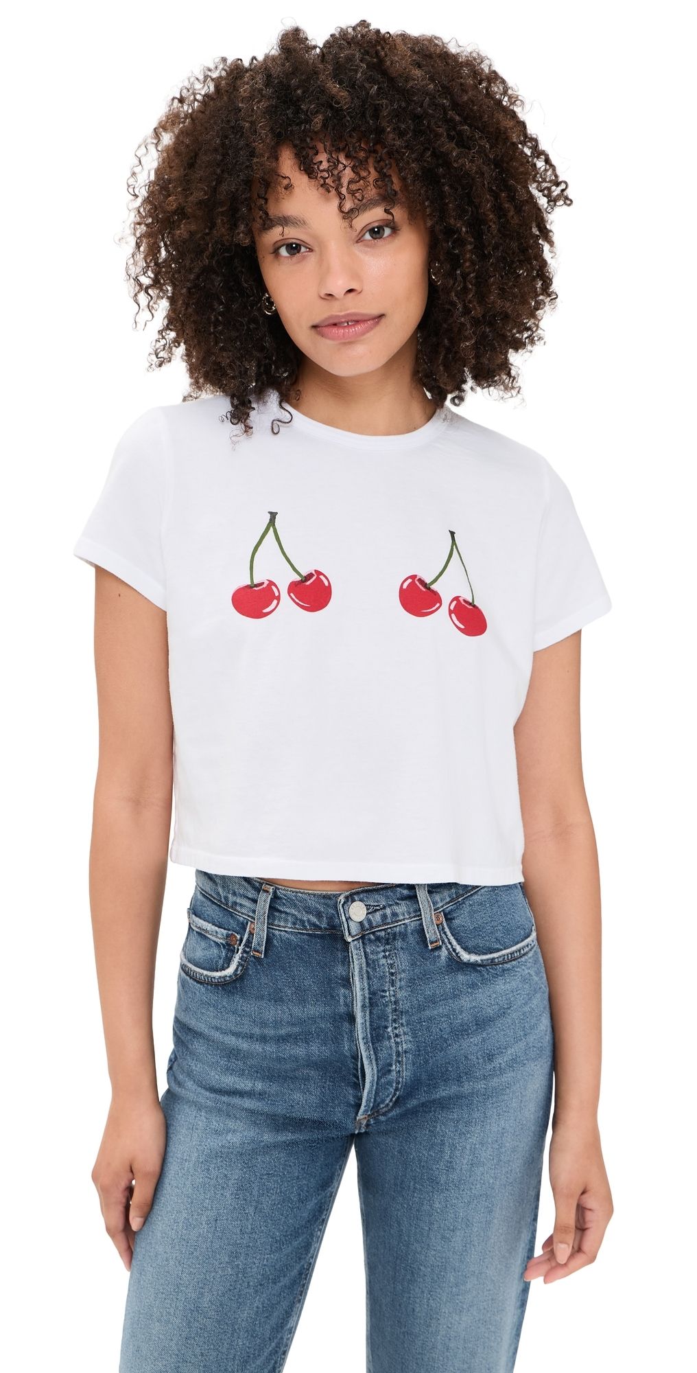Sunny Somewhere Cherry Picking Tee White M
