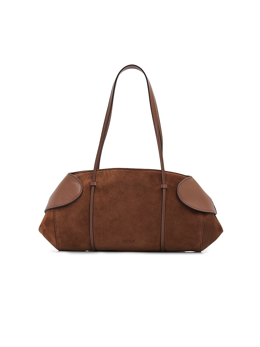 Women's Berenices Suede Shoulder Bag - Dark Taupe