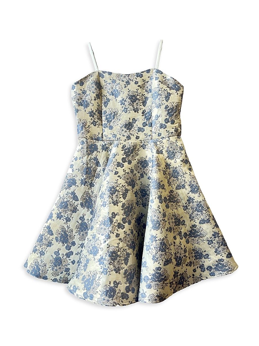 Girl's Fit-And-Flare Jacquard Dress - Perry - Size 16