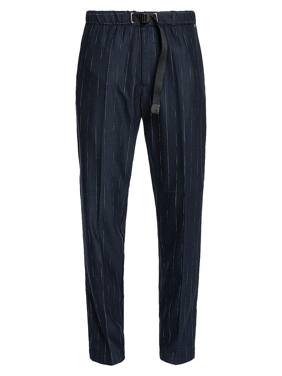 Men's Broken Pinstripe Mid-Rise Tapered-Leg Pants - Broken Pinstripe - Size 34