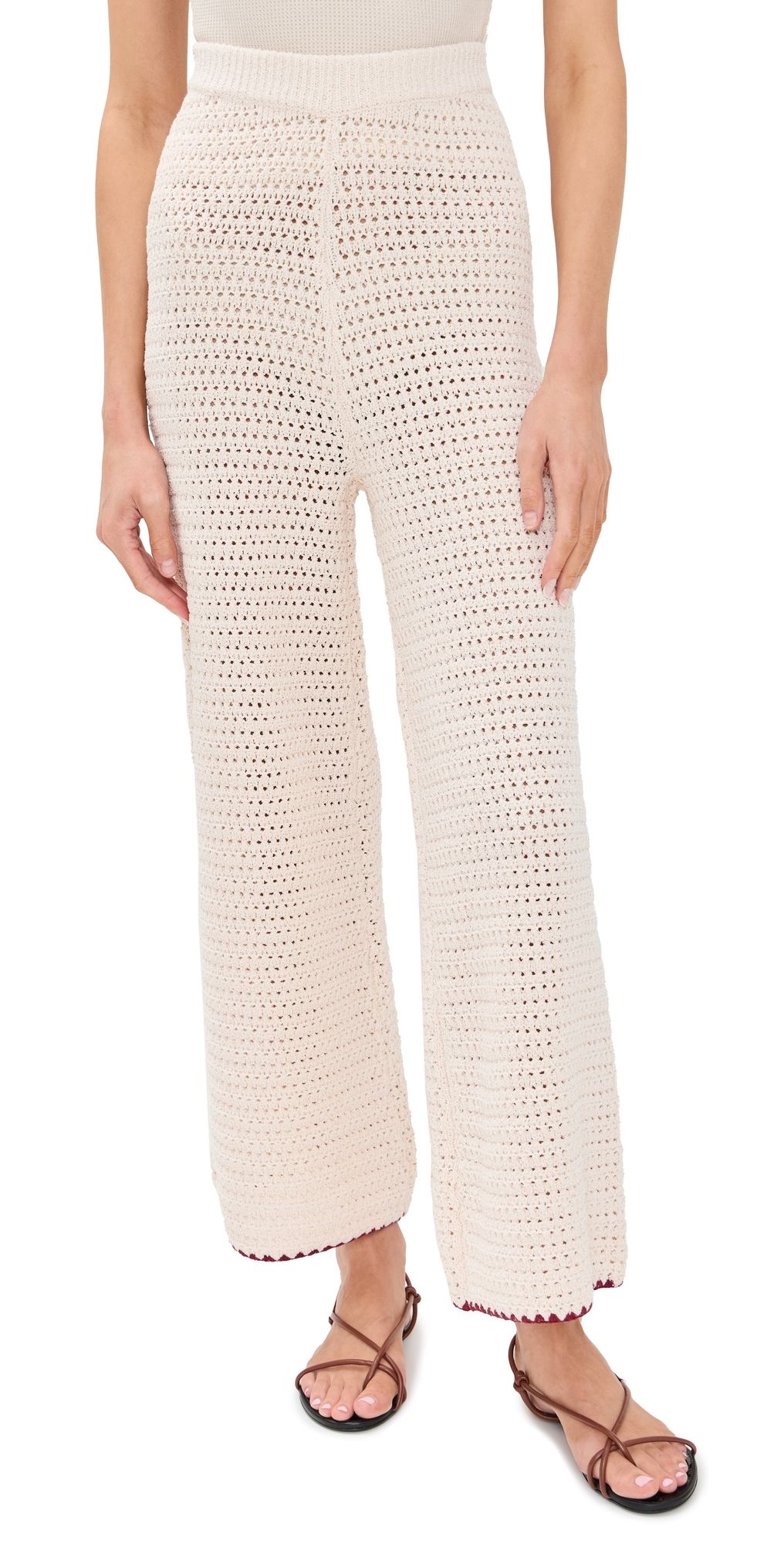 VRG GRL Stella Crochet Pants Cream XL