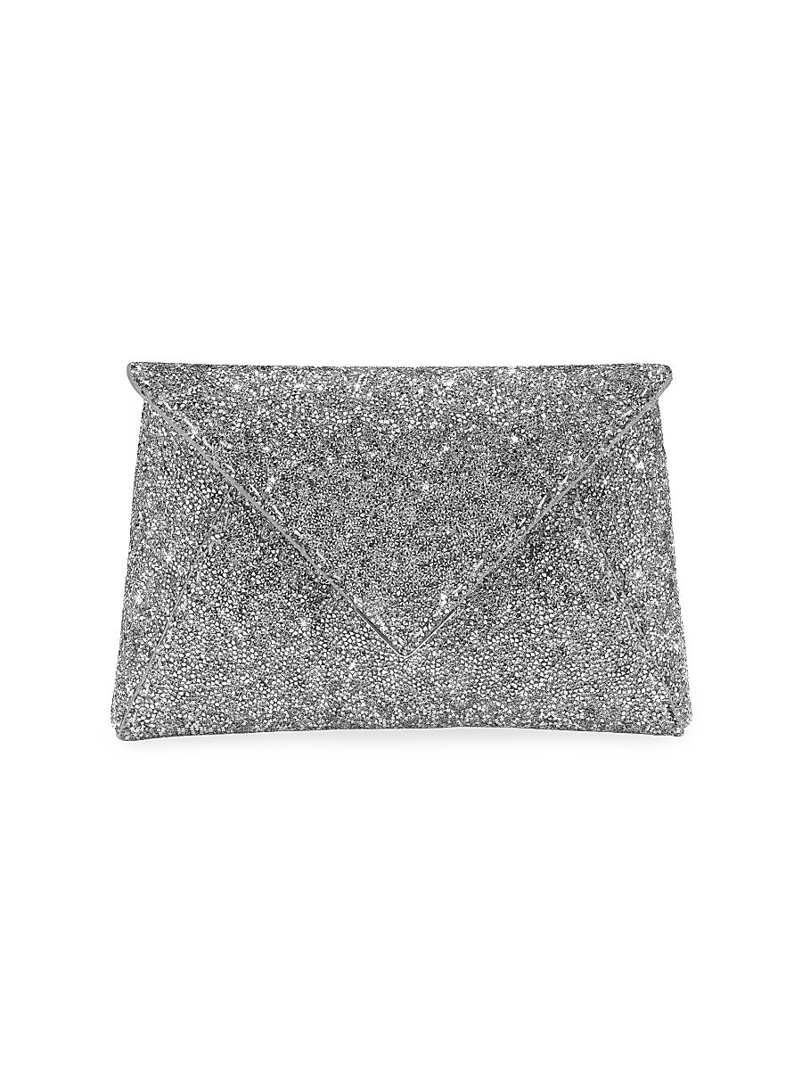 Women's Lee Pouchet Small Swarovski Rock Crystal with Silver Hardware - Black Lava