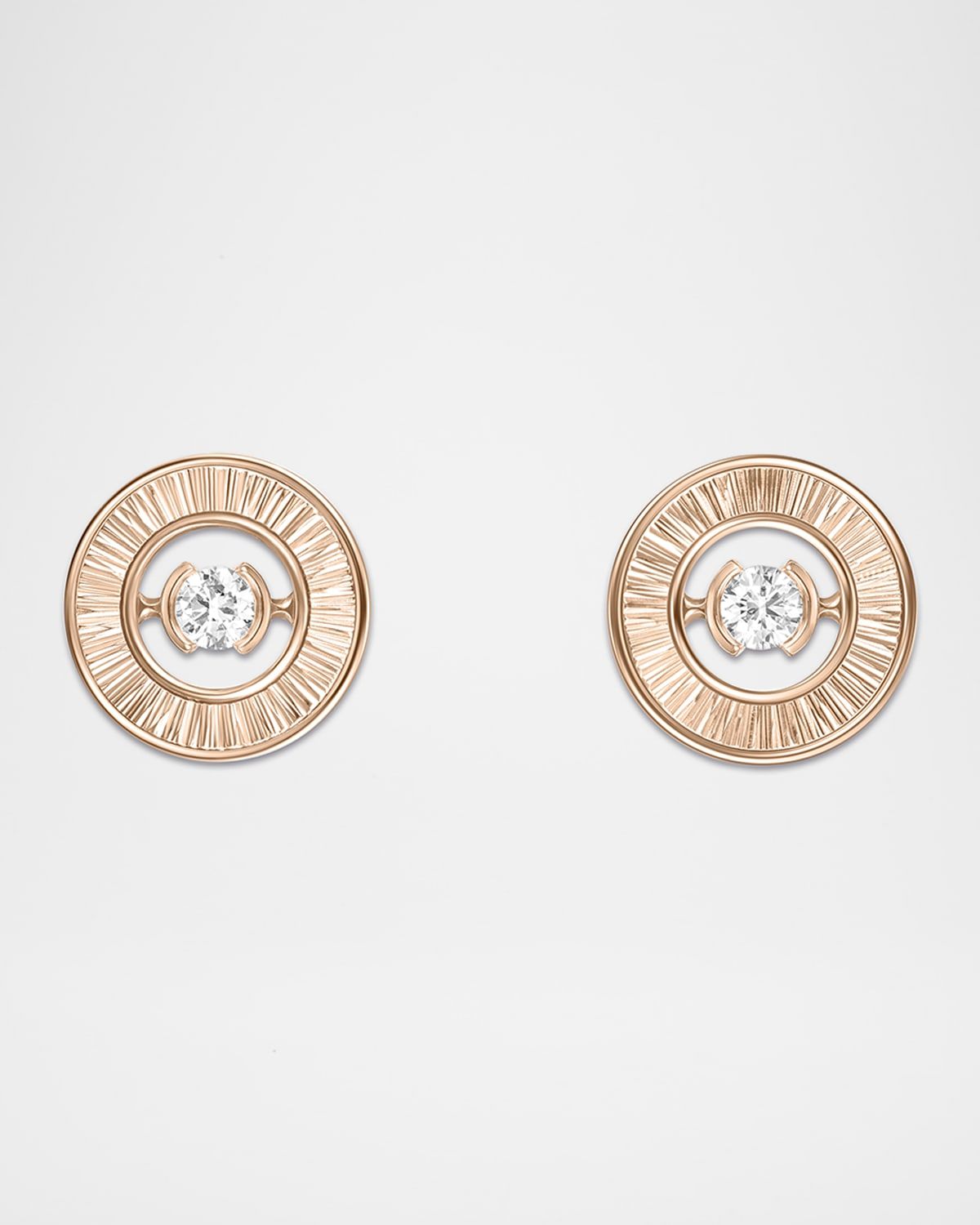 18K Rose Gold Possession Stud Earrings with Diamonds