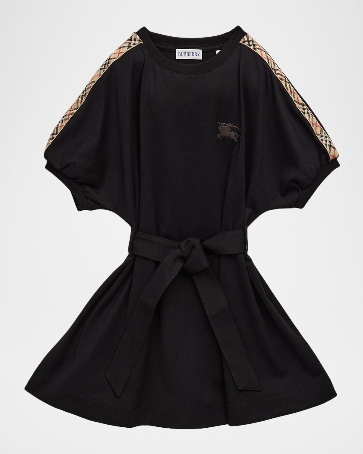 Girl & apos;s Check-Trim Cotton T-Shirt Dress, Size 3-14