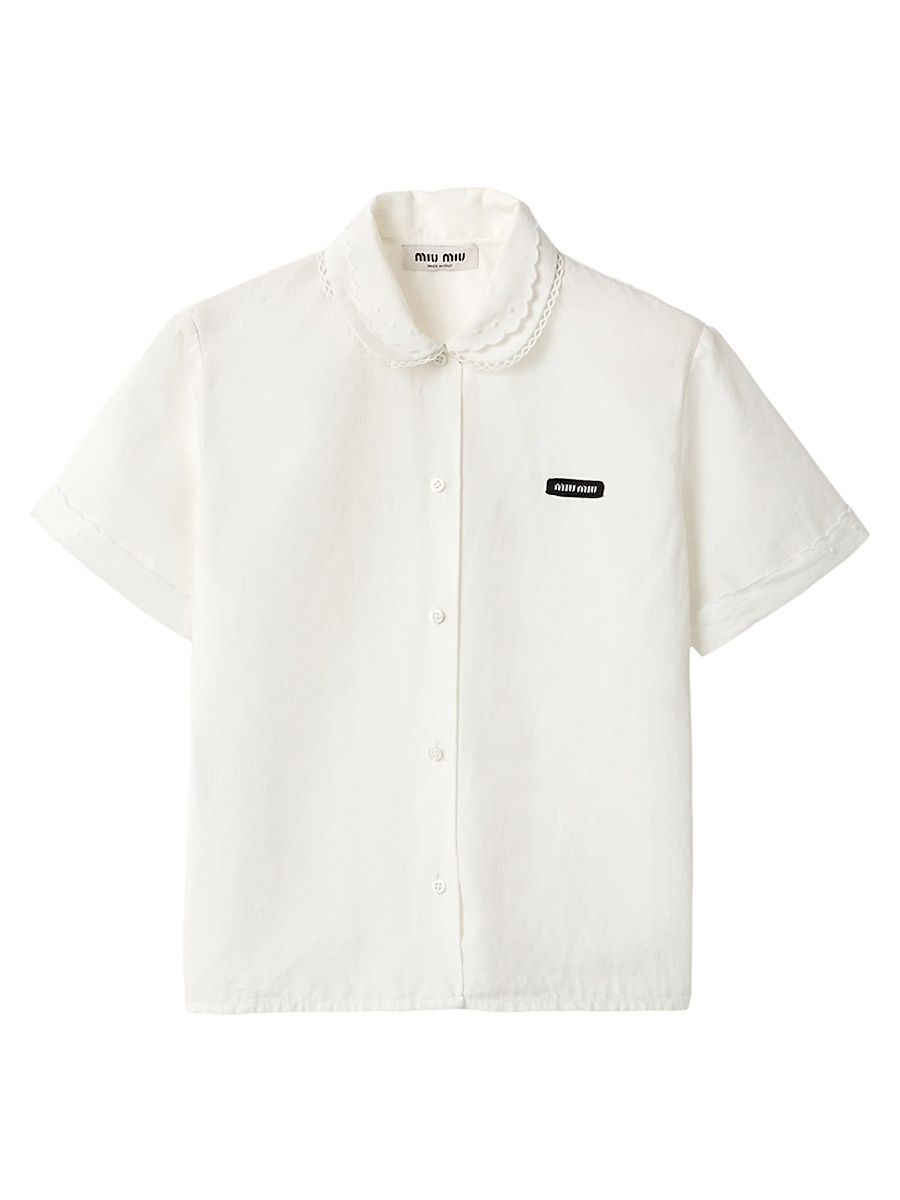 Women's Slubbed Poplin Shirt - White - Size 10